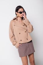 Trench Coat Cropped Bege