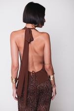 Blusa Frente Única Marrom 