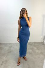 Vestido Midi de Tule Azul 