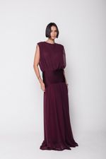 Vestido Com Pala Berinjela