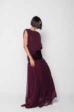 Vestido Com Pala Berinjela