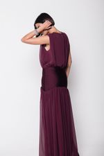 Vestido Com Pala Berinjela