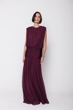 Vestido Com Pala Berinjela