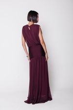Vestido Com Pala Berinjela