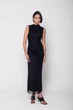  Vestido Midi de Tule Preto