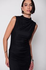  Vestido Midi de Tule Preto