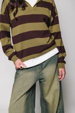 Blusa Polo de Tricot Marrom 