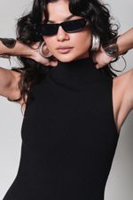 Vestido Curto de Tricot Preto