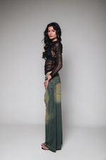 Calça Jeans Wide Leg Esverdeada 