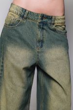 Calça Jeans Wide Leg Esverdeada 