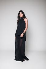 Blusa Chiffon Plissado Preto