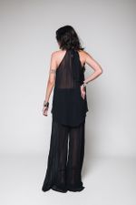 Blusa Chiffon Plissado Preto