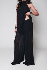 Blusa Chiffon Plissado Preto