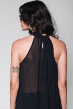 Blusa Chiffon Plissado Preto