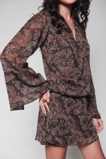  Vestido Paisley Manga Longa