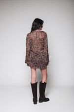  Vestido Paisley Manga Longa