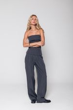 Blusa Risca de Giz Chumbo