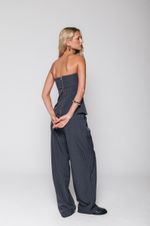 Blusa Risca de Giz Chumbo