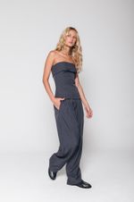 Blusa Risca de Giz Chumbo