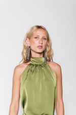 Vestido de Cetim Frente Única Amarração