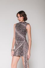 Vestido Drapeado Curto Cobra