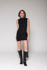 Vestido Drapeado Curto Preto