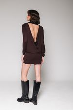 Vestido Curto Tricot Costas Abertas 