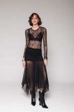 Saia Midi de Tule Preta