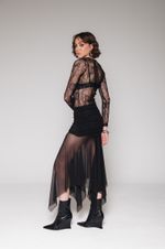 Saia Midi de Tule Preta