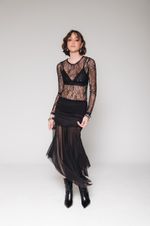Saia Midi de Tule Preta