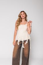 Regata de Renda Babados - Creme