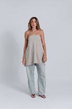 Blusa Alfaiataria Tulipa Bege