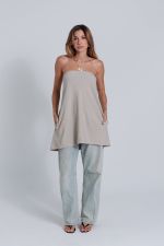 Blusa Alfaiataria Tulipa Bege