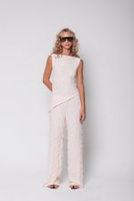 Conjunto de Tule Texturizado Creme