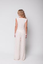 Conjunto de Tule Texturizado Creme