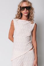 Conjunto de Tule Texturizado Creme