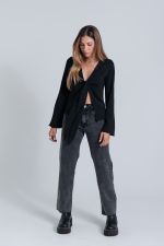 Calça Jeans Cropped Preta