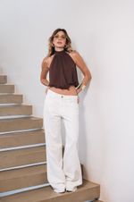 Calça Jeans Cintura Baixa Off White
