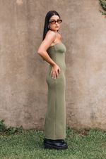 Vestido Tubinho Longo Verde Musgo