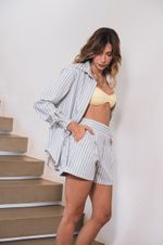 Short Curto Listrado Azul