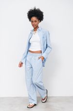 Calça Listrada Azul