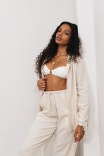 Calça Pijama Listrada Bege