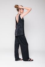 Conjunto de Cetim Jacquard  Preto