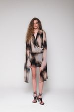 Vestido Manga Longa Estampado Halo