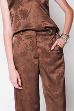 Conjunto de Cetim Jacquard Marrom 