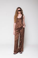 Conjunto de Cetim Jacquard Marrom 