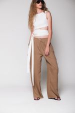 Blusa Recortes Amarração Off White