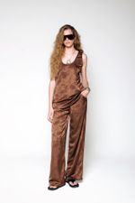 Conjunto de Cetim Jacquard Marrom 