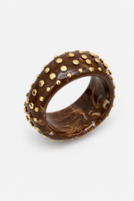 Bracelete Resina Studs Marrom