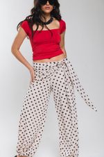 Calça Aladim Estampada Poá